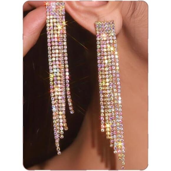 Atifober Dangle Earrings – Elegant Sparkly Drop Earrings for Women - Picture 4 of 4